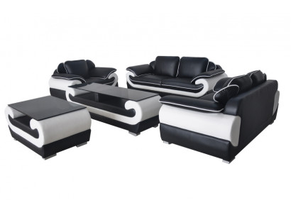 Bankstel + Tafel USB 3+2+1 Zits Bank Bankstellen Lederen Bankstellen Bekleding
