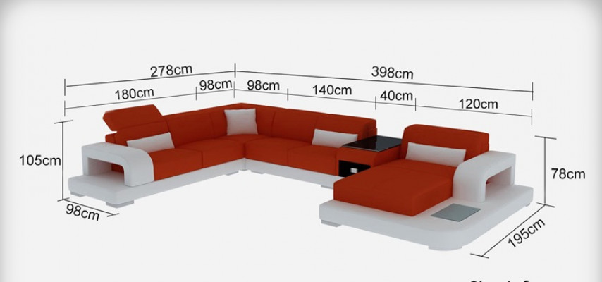 Leren bank Bank Woonlandschap Hoekbank Hoekbank Ontwerp Modern Bankstel G8006