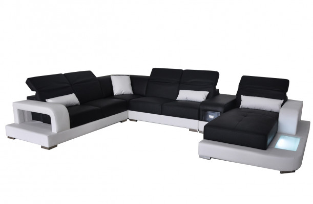 Leren hoekbank Hoekwoonlandschapstel Design Moderne Banken U-vorm G8006