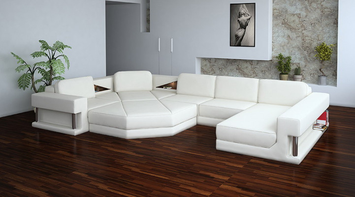 Moderne hoekbank met USB bankstel leer design bankstel woonkamer outfit