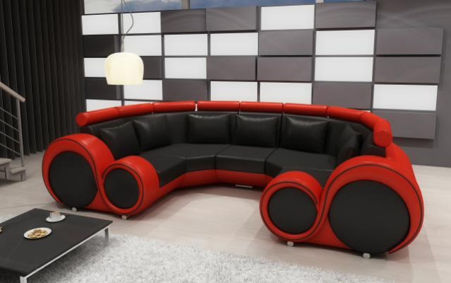 Exclusieve moderne leren sofa van premium kunstleer met houtframe