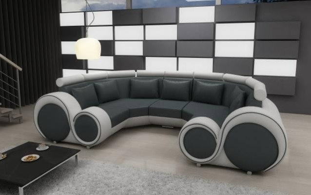 Exclusieve moderne leren sofa van premium kunstleer met houtframe