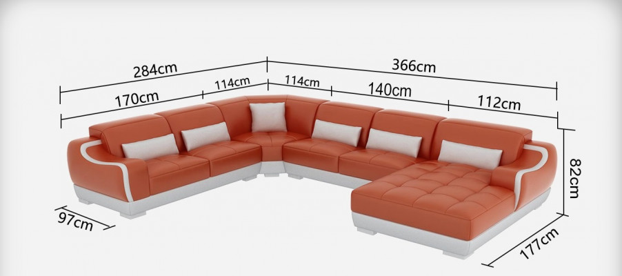 Leren bank gestoffeerde zit hoekbank set woonlandschap woonkamer bank G8025