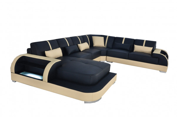 Leder bank kussen zit hoekstel modern design bankstellen woonlandschap U-vorm