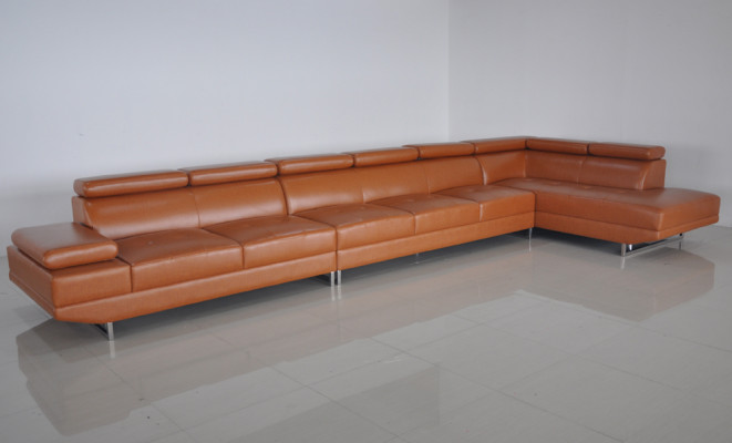 XXL Loungedroom Bank Bekleding Zithoek Leer Hoek + USB