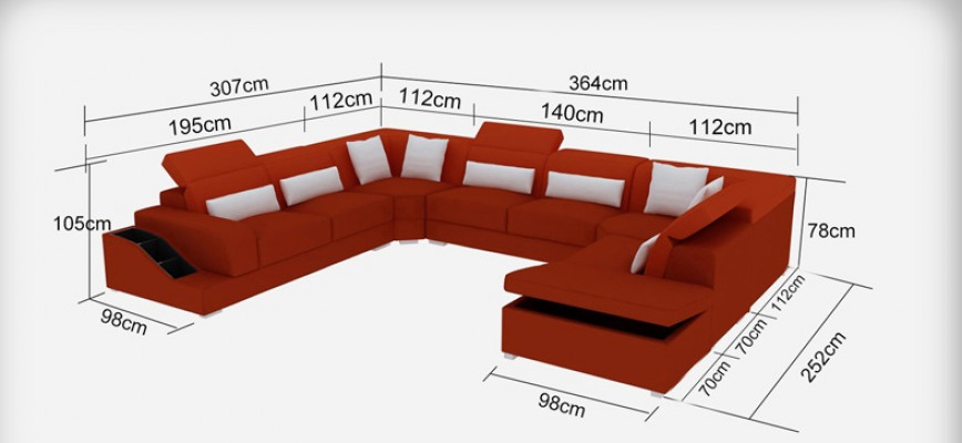 Moderne zitkussen woonlandschap woonkamer bank bekleding hoek USB U-vorm nieuw