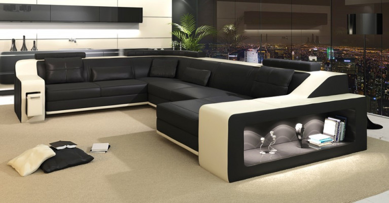 Moderne zithoek hoekbank bank bekleding bank leer hoekbank woonlandschap USB