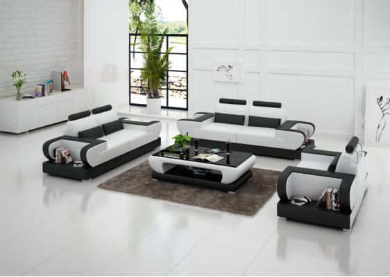 Leren bank bank woonlandschap 3+2+1 zitplaatsen set ontwerp modern bankstel G8003D