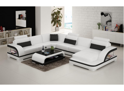 Ledersofa Bank Woonlandschap Hoekbank Hoekmeubel Design Moderne Bank met USB