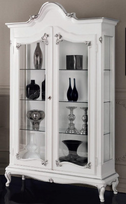 Vitrine Wit Glazen Kast Ontwerp Klassieke Kast Luxe Houten Meubels Vitrines Nieuw