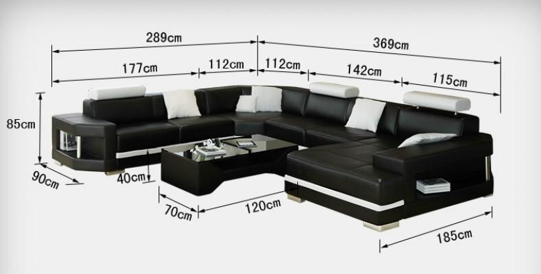 Leren bank Bank Bank Woonlandschap Hoekbank Set Design Moderne bank met USB