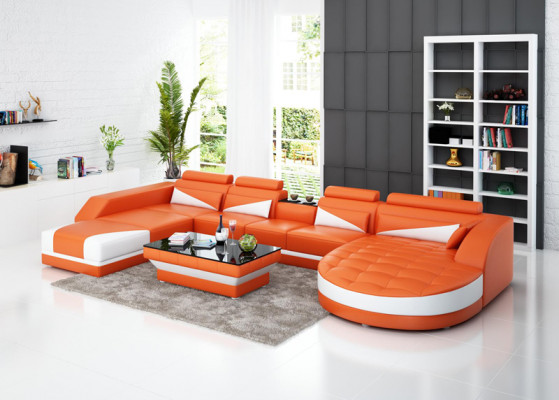 Bank hoekbank ontwerp bekleding hoekbank hoekbank woonlandschap bank U-vorm +USB