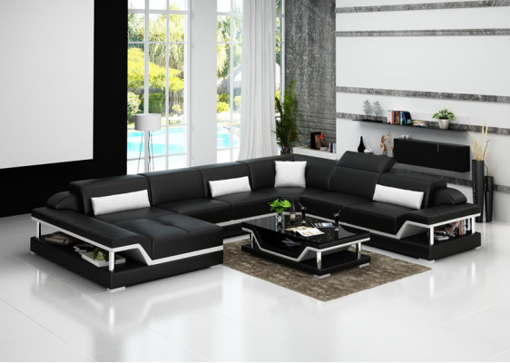 Lederen bank Bank Woonlandschap Hoekbank Hoekbank Set Design Modern Sofa G8004
