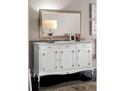 Laden Italiaanse meubels Massief Spiegel 2-delig dressoir Sideboard kast Hout