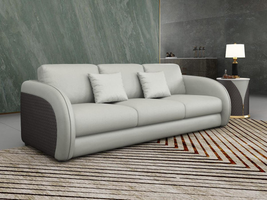 Set van 6-delig leren designbankstel met salontafel.