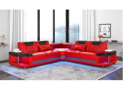 Ontwerp Esk hoekbank L-vorm Moderne banken Leren bank Bankstel Nieuwe_woonkamer_bank