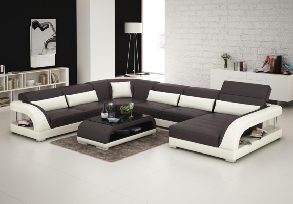 Leren bank Bank Woonlandschap Hoekbank Hoekstel Design Modern Bankstel