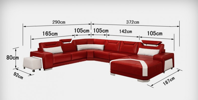 Leren bank bank woonlandschap hoekbank hoekbank set design modern bank + USB nieuw