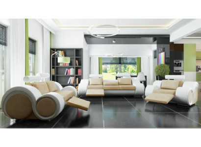 ONTWERPER BANK + USB-BANKSTEL 3/2/1 ZITTER RELAXBANK BEKLEDINGSTOFFEN.TEXTIEL