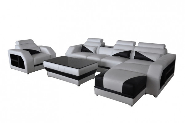 Bankstel Set Stoel Lederen Banken Stoel Tafel Bank