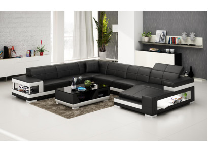 Leren bank Bank Woonlandschap Hoekbank Hoekbank Ontwerp Modern Bankstel G8017