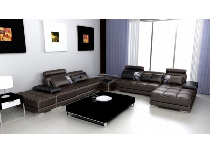 Hoekbank Bank Bank Woonlandschap Leren bank XXL Designbanken