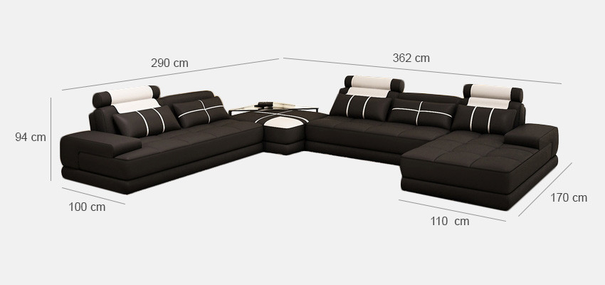 Hoekbank Bank Bank Woonlandschap Leren bank XXL Designbanken