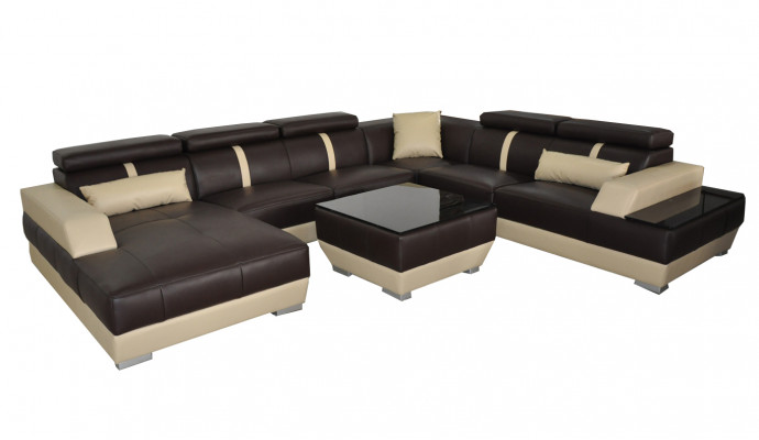 Leren bank woonlandschap hoekbank design modern bank decoratieve U-vorm