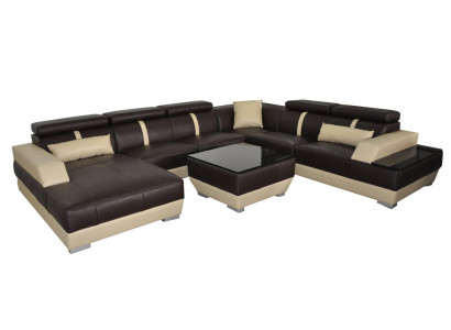 Leren bank woonlandschap hoekbank design modern bank decoratieve U-vorm