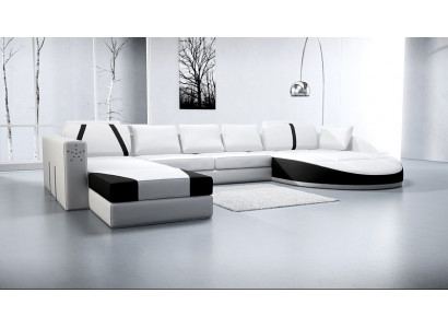Ledersofa Bank Woonlandschap Hoekbank Hoekstel Ontwerp Modern Sofa A1122