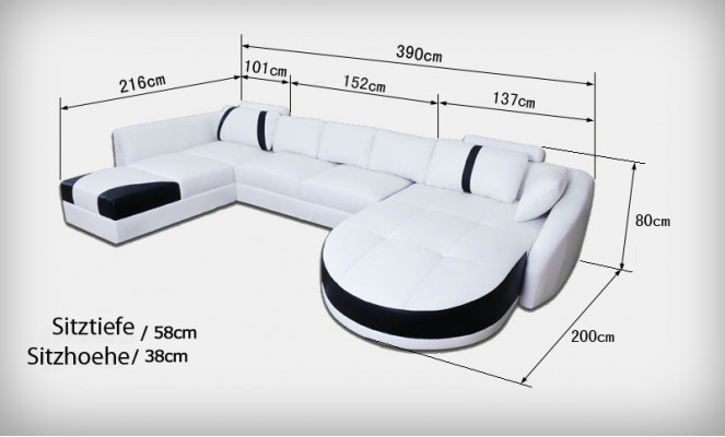 Ledersofa Bank Woonlandschap Hoekbank Hoekstel Ontwerp Modern Sofa A1122