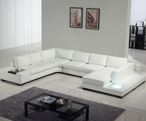 Leren bank Bank Woonlandschap Hoekbank Hoekmeubel Design Modern Sofa A1110