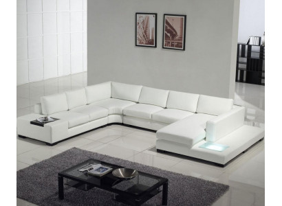 Leren bank Bank Woonlandschap Hoekbank Hoekmeubel Design Modern Sofa A1110