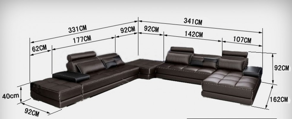 Leren bank Bank Woonlandschap Hoekbank Hoekstel Design Modern Sofa + USB Nieuw