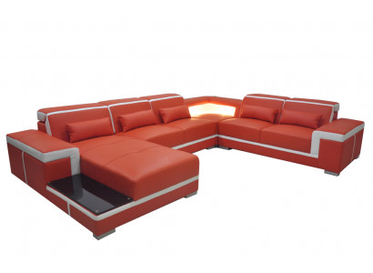 Ontwerp hoekbank + USB-upholstery-hoeklederen zitbank woonlandschap XXL U-vorm