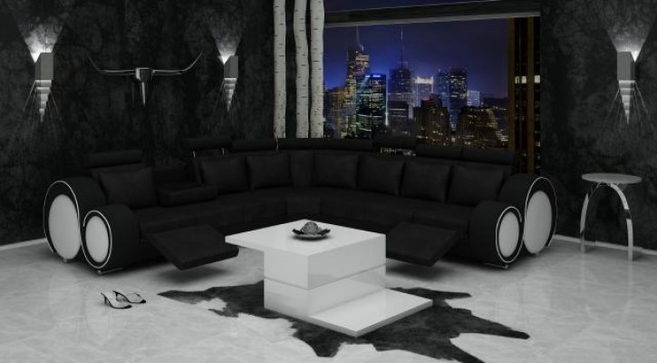 TEXTIELEN BANK + USB, DESIGNBANK HOEKSOFA WOONLANDSCHAP HOEK NIEUWE BEKLEDING LEDER