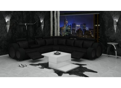 TEXTIL SOFA met USB DESIGNERSOFA GARNITUR LEDER HOEKSOFABANK WOONLANDSCHAP HOEK NIEUW