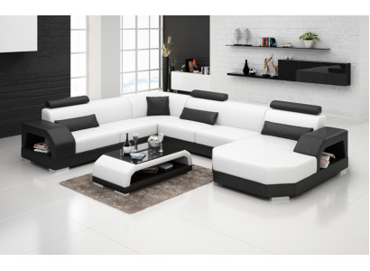 Leren bank Bank Woonlandschap Hoekbank Hoekstel Ontwerp Modern Sofa G8001