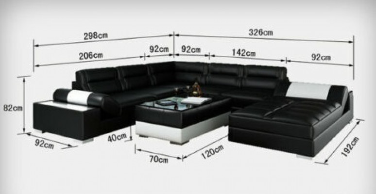 Ontwerp Leren hoekbank Moderne bankstel Bankhoek Nieuw Grijs USB