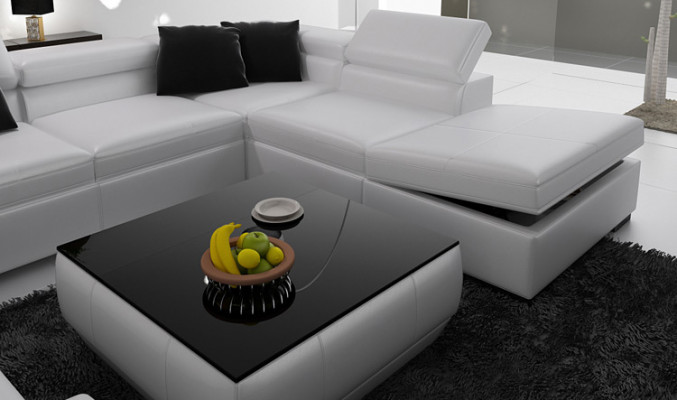 Eckbank lederen bank woonkamer woonlandschap gestoffeerde bankstellen +USB