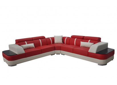 Lederen bank woonlandschap set design modern hoekbanken luxe L-vorm G8026B