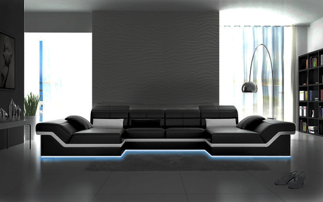 xxl leren bank met USB-hoekbank woonlandschap Big Couch leren meubels bekleding Nieuw  xxl leren bank met USB-hoekbank woonlandschap Big Couch leren meubels bekleding Nieuw