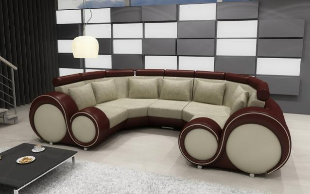 Hoekbank + USB-winkelhoek U-vorm Stof Groot XXL Hoekbank Stof Sofa Nieuw