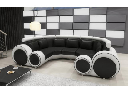 XXL Woonlandschap Leren bank Design Bekledingsset Bank Hoekbank Grote Bank +USB = XXL Woonlandschap Leren bank Ontwerp Bekledingsset Bank Hoekbank Grote Bank +USB