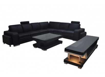 Leder bankstel woonlandschap hoekbank designbank L-vorm A1109B Banken Bankstellen