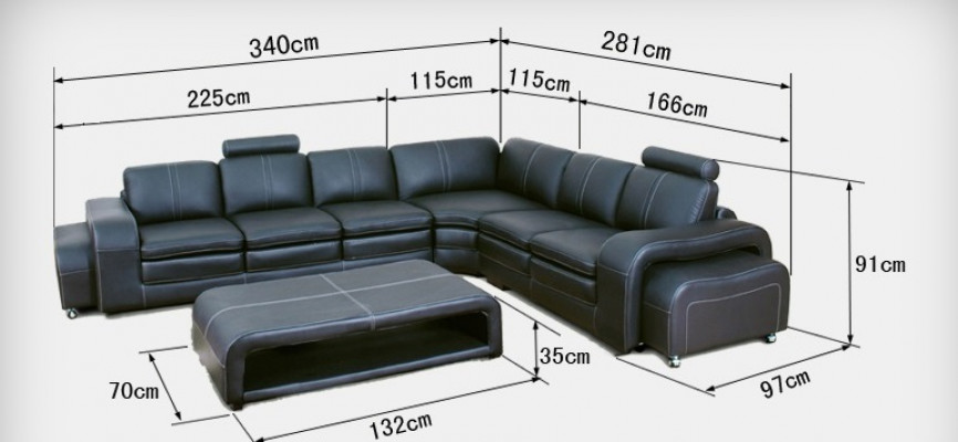 Leder bankstel woonlandschap hoekbank designbank L-vorm A1109B Banken Bankstellen