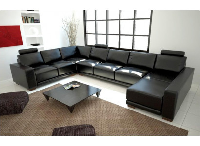 Leren bank Bank Woonlandschap Hoekbank Hoekmeubel Design Modern A1121