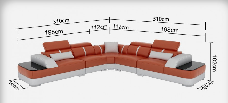 Leren bankstel Gestoffeerde Zits Hoekbank Decoratieve Set Woonlandschap Woonkamer