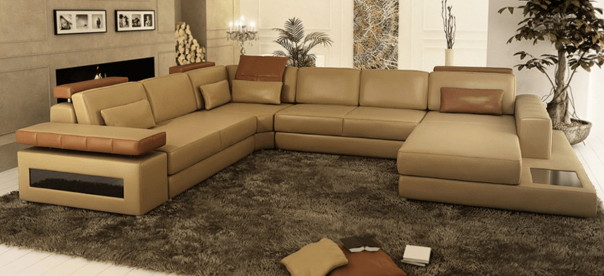Sofa U-vorm meubel luxe set banken bank luxe designer lederen woonlandschap