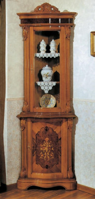 Vitrine glazen kast massief hout vitrine woonkamer dressoir Italiaanse meubels